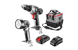 Energy kit +: 18V drill/driver, torch, carrying case, 2.0Ah battery pack, charger