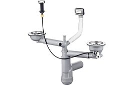 Granite sink waste kit 1.5 and 2-bowl Space-Saver Lux