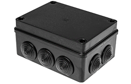 Waterproof junction box S-BOX 306C 150x110x70mm, 10 glands IP65 black